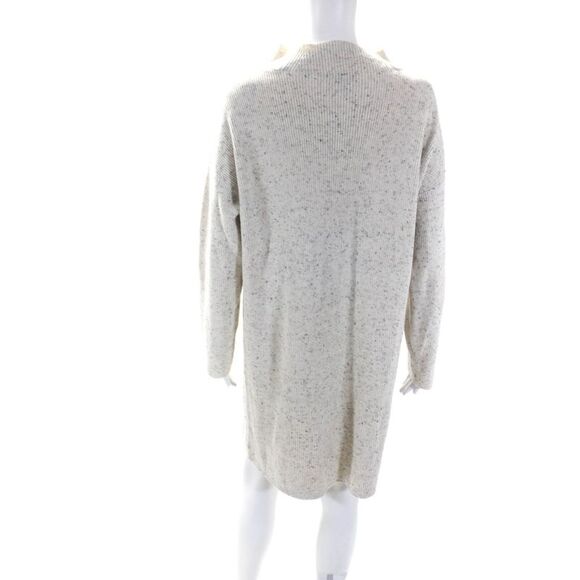 Eileen Fisher Womens Long Sleeve Mock Neck Sweater Dress White Cotton Size Small - Picture 3 of 4